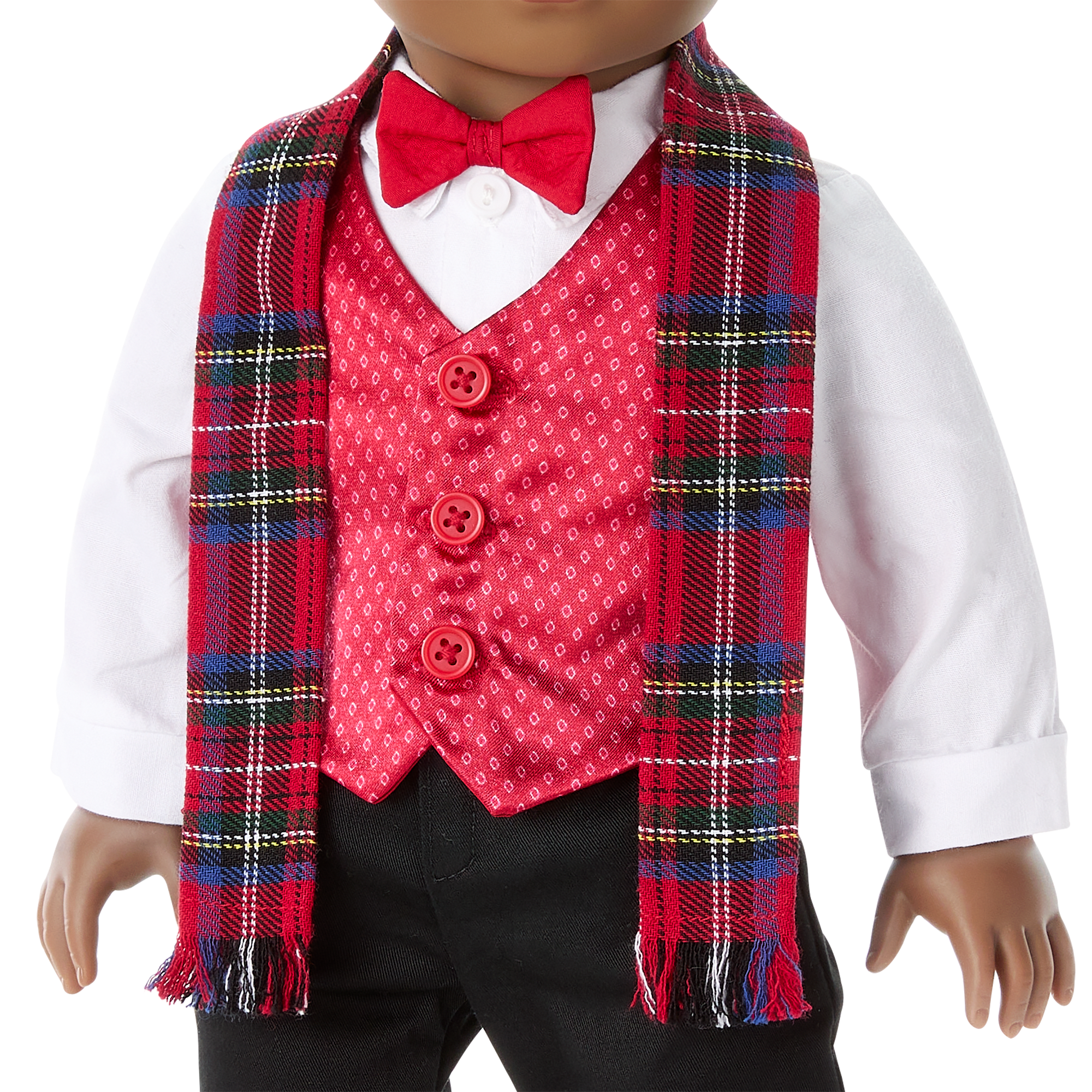 Pop of Plaid Holiday Outfit for 18-inch Dolls