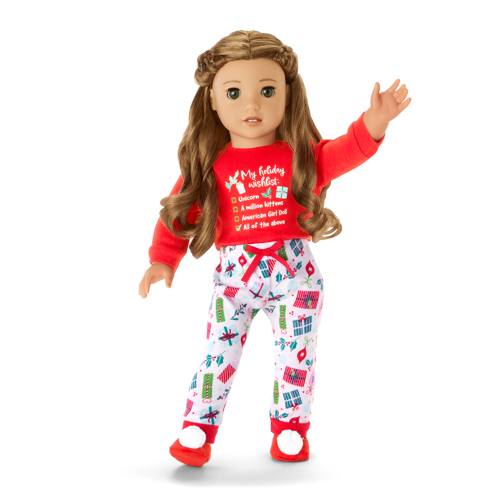 Holiday Wish List PJs for 18-inch Dolls